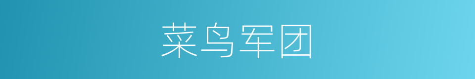 菜鸟军团的同义词