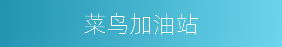 菜鸟加油站的同义词