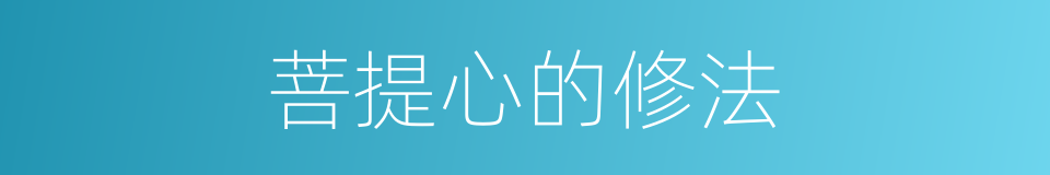 菩提心的修法的同义词