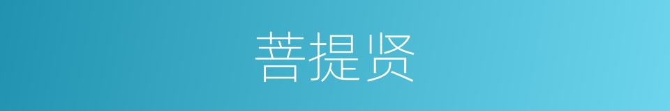 菩提贤的同义词