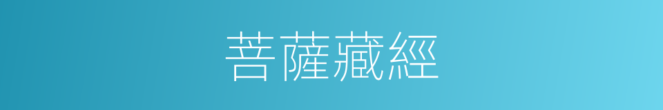 菩薩藏經的同義詞