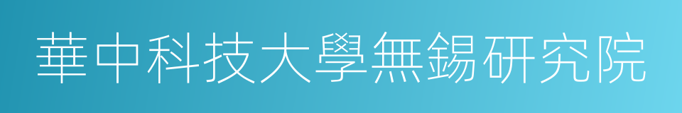 華中科技大學無錫研究院的同義詞