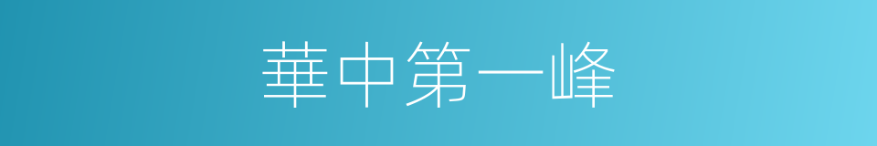 華中第一峰的同義詞