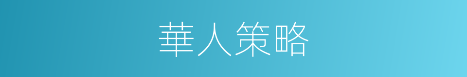 華人策略的同義詞