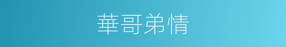 華哥弟情的同義詞
