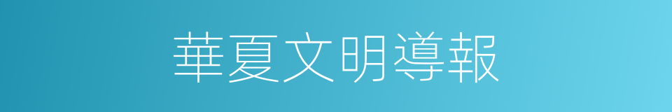 華夏文明導報的同義詞