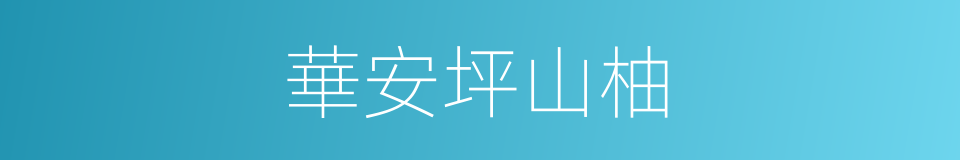 華安坪山柚的同義詞