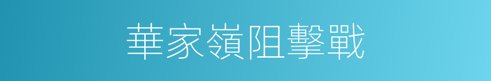 華家嶺阻擊戰的同義詞