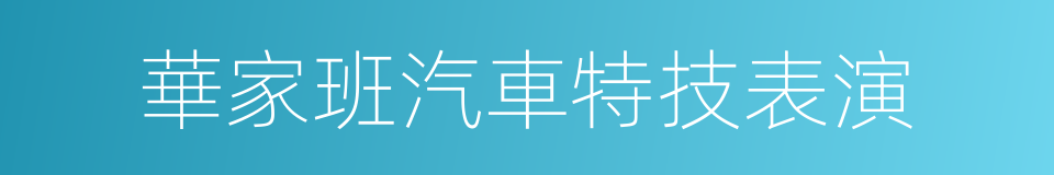 華家班汽車特技表演的同義詞