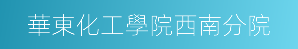華東化工學院西南分院的同義詞