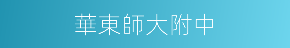 華東師大附中的同義詞