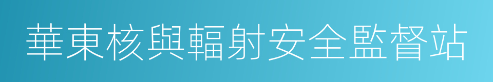 華東核與輻射安全監督站的同義詞