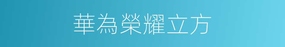 華為榮耀立方的同義詞