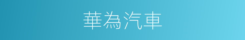華為汽車的同義詞