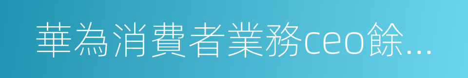 華為消費者業務ceo餘承東的同義詞