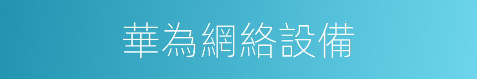 華為網絡設備的同義詞