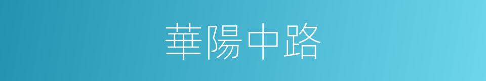 華陽中路的同義詞