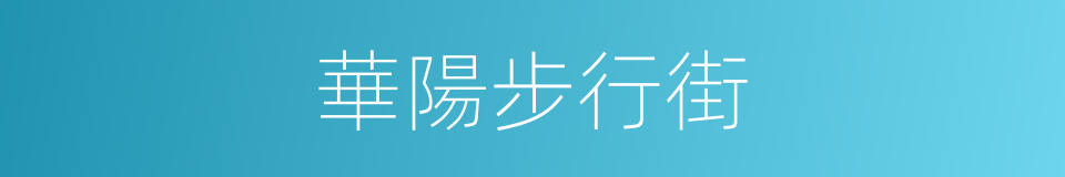 華陽步行街的同義詞