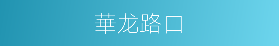 華龙路口的同義詞