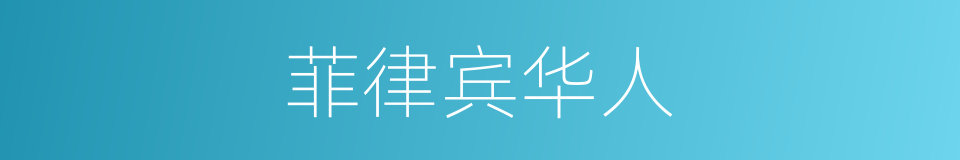 菲律宾华人的同义词