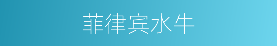 菲律宾水牛的同义词