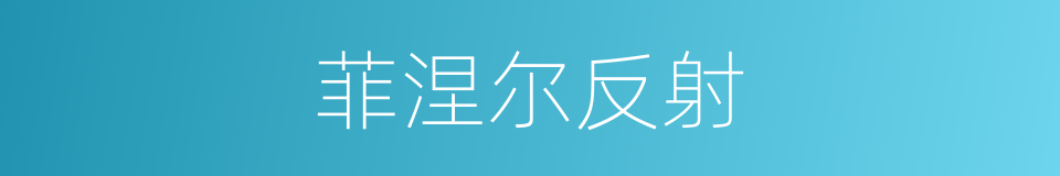 菲涅尔反射的同义词