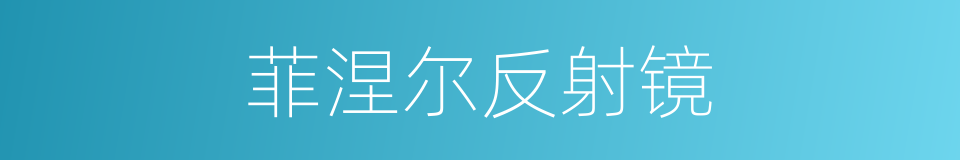 菲涅尔反射镜的同义词