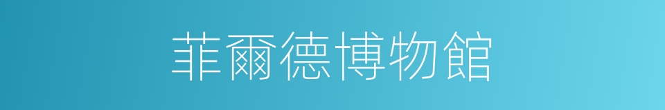 菲爾德博物館的同義詞