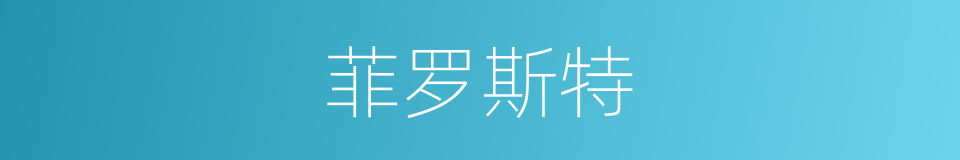菲罗斯特的同义词