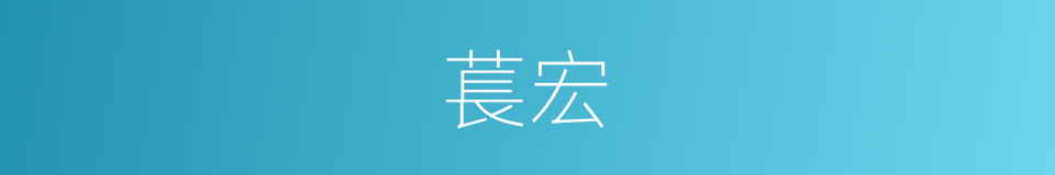 萇宏的意思
