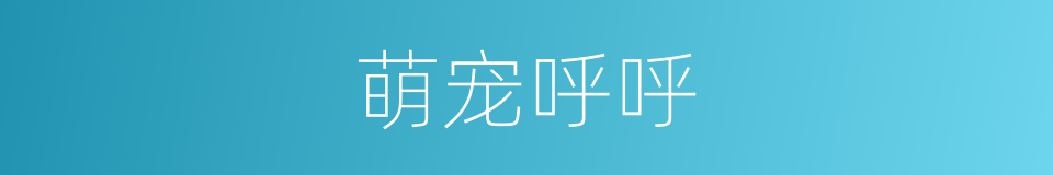 萌宠呼呼的同义词