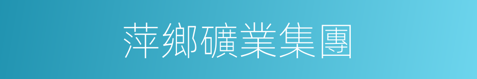 萍鄉礦業集團的同義詞