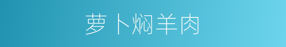 萝卜焖羊肉的同义词