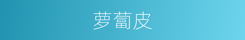 萝蔔皮的同义词