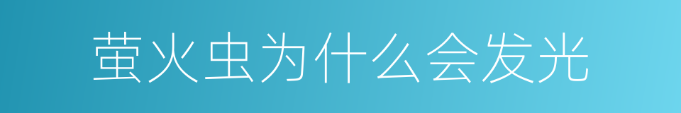 萤火虫为什么会发光的同义词