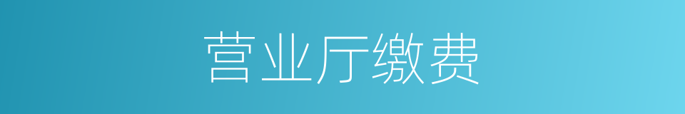 营业厅缴费的同义词