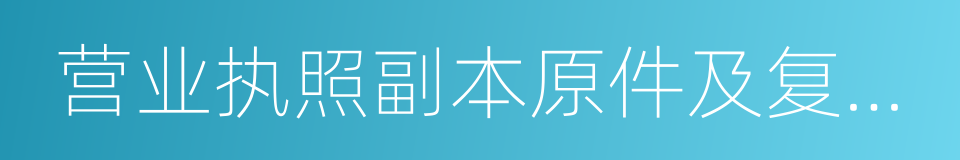 营业执照副本原件及复印件的同义词