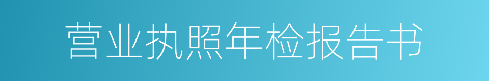 营业执照年检报告书的同义词