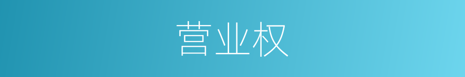 营业权的同义词