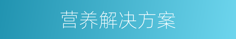 营养解决方案的同义词