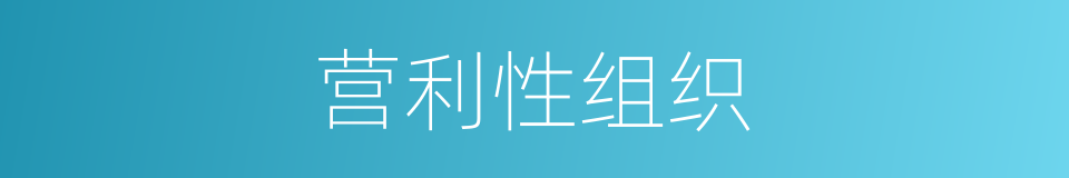 营利性组织的同义词