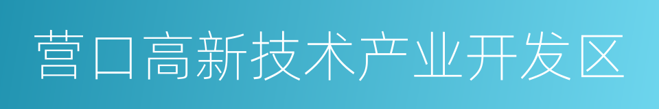 营口高新技术产业开发区的同义词