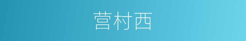 营村西的同义词