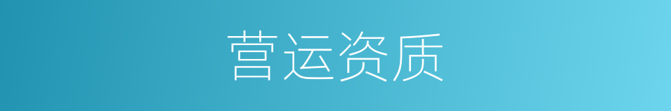营运资质的同义词