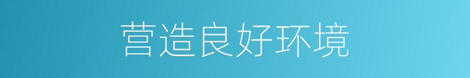 营造良好环境的同义词