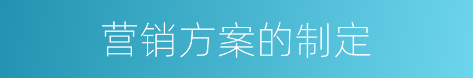 营销方案的制定的同义词
