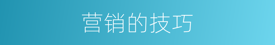 营销的技巧的同义词