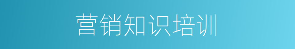 营销知识培训的同义词