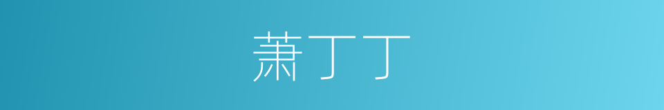 萧丁丁的同义词