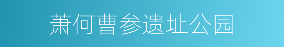 萧何曹参遗址公园的同义词